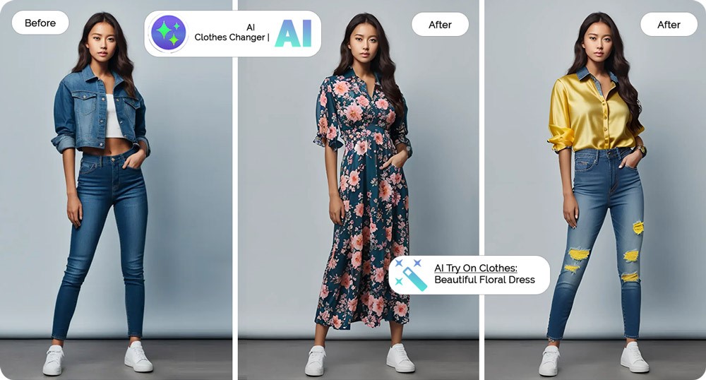 AI clothes changer for online shoppers